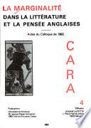 La Marginalité dans la littérature et la pensée anglaises