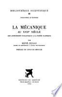 La mécanique au XVII siècle