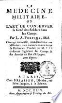 La medicine militaire ou l'art de conserver la santé des soldats dans les camps