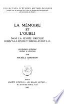 La mémoire et l'oubli