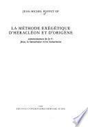 La méthode exégétique d'Héracléon et d'Origène