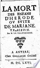 La mort des enfans d' Hérode ou suite de Marina, tragédie