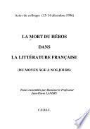 La mort du héros dans la littérature française