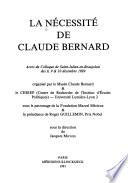 La Nécessité de Claude Bernard