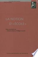 La notion d’« école »