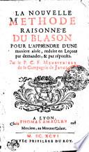 La nouvelle methode raisonnée du blason