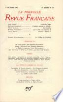 La Nouvelle Revue Française N' 154 (Octobre 1965)