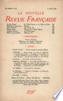 La Nouvelle Revue Française N' 203 (Aoűt 1930)