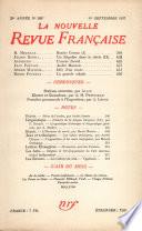 La Nouvelle Revue Française N° 288 (Septembre 1937)