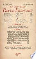 La Nouvelle Revue Française N' 303 (Décembre 1938)