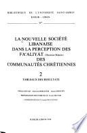 La Nouvelle société libanaise dans la perception des fa'âliyât (decision-makers) des communautés chrétiennes