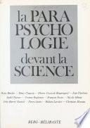 La parapsychologie devant la science