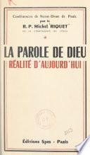 La parole de Dieu, réalité d'aujourd'hui