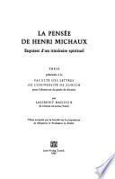 La pensée de Henri Michaux