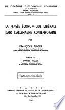 La pensée économique libérale dans l'Allemagne contemporaine