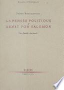 La pensée politique d'Ernst von Salomon