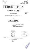 La persécution religieuse en Angleterre sous le règne d'Élisabeth