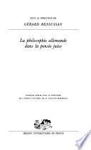 La philosophie allemande dans la pensée juive