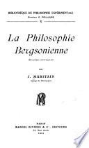 La philosophie bergsonienne