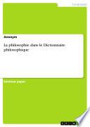 La philosophie dans le Dictionnaire philosophique