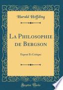 La Philosophie de Bergson