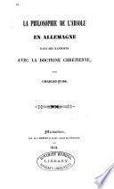 La philosophie de l'absolu en Allemagne, dans ses rapports avec la doctrine chrétienne