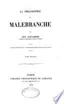 La philosophie de Malebranche