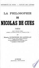 La Philosophie de Nicolas de Cues