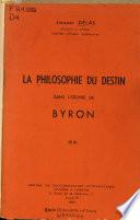 La philosophie du destin dans l'oeuvre de Byron