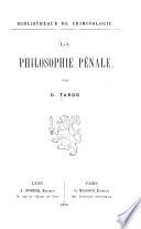 La philosophie pénale