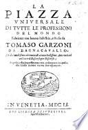 La Piazza Universale di tutte le professioni del mondo. ... Nuovamente formata, etc. MS. notes by F. Driuzzo