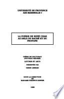 La poésie de René Char au-delà du sacré et du profane