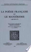La poésie française et le maniérisme