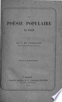 La poésie populaire en Italie