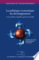 La politique économique du développement et les modèles d'équilibre général calculable : une introduction à l'application de l'analyse mésoéconomique aux pays en développement