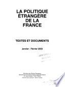La politique étrangère de la France, textes et documents