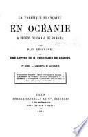 La politique franc̦aise en Océanie à propos du canal de Panama