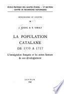 La population catalane de 1553 à 1717