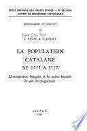 La population catalane de 1553 à 1717: l'immigration française et les autres facteurs de son développement