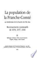 La population de la Franche-Comté au lendemain de la guerre de dix ans