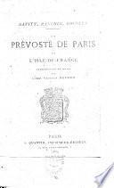 La prévosté de Paris et l'Isle-de-France