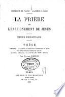 La prière dans l'enseignement de Jésus