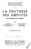 La Prothese des amputes en chirurgie de guerre