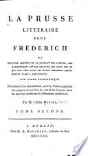 La Prusse littéraire sous Frédéric II