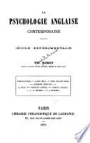La psychologie anglaise contemporaine (école expérimentale)