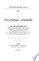 La Psychologie criminelle