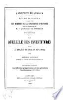 La querelle des investitures dans les diocèses de Liège et de Cambrai