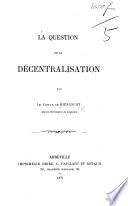 La Question de la Décentralisation