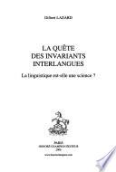 La quête des invariants interlangues