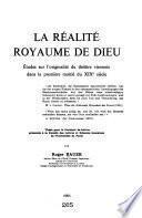 La réalité royaume de Dieu